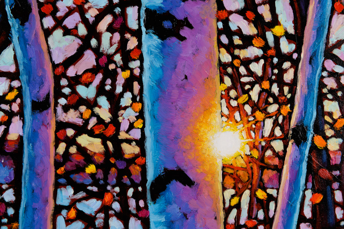 Tim Packer, "Reborn in Light," detail view, oil on canvas
