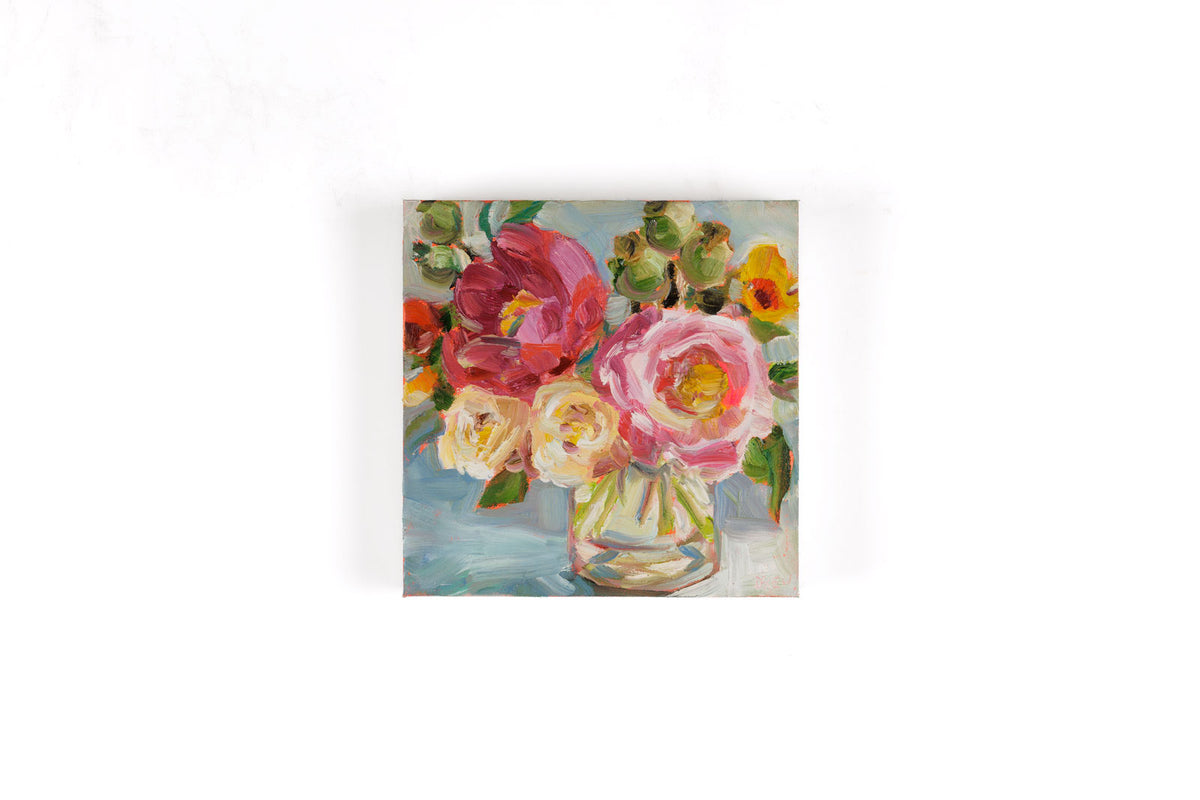 Vanessa Drew, "Daydream," full view, oil on canvas, 10 x 10 in
