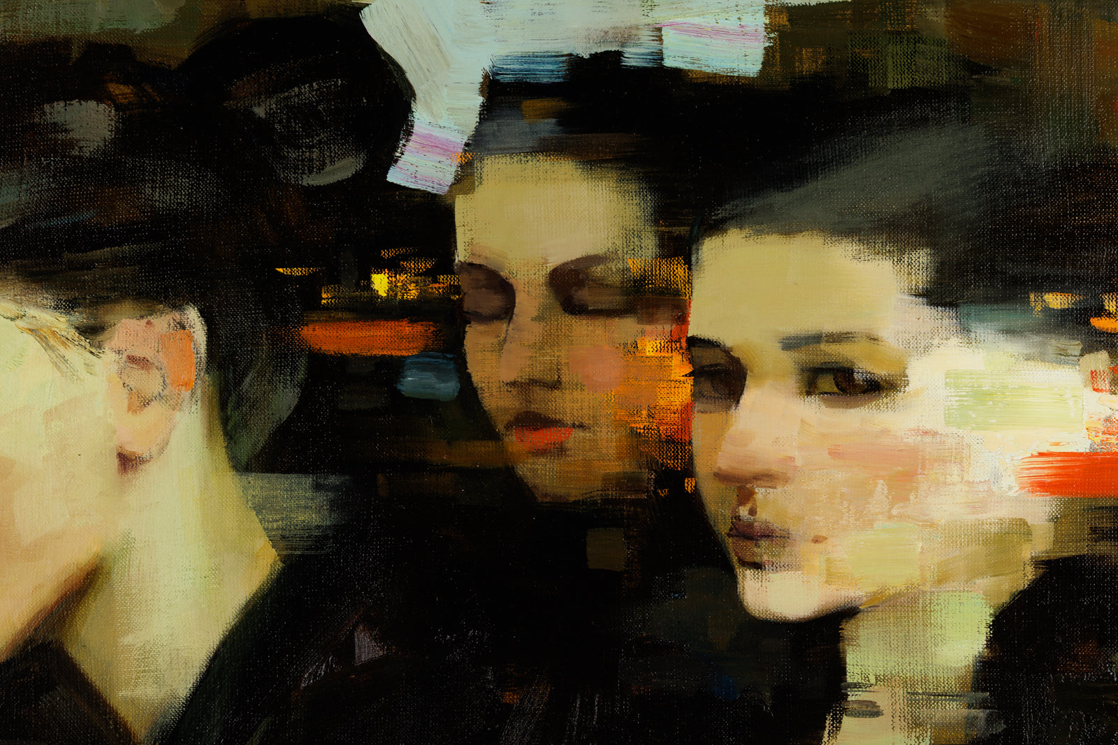 Vitaly Gunaza, "Wake Up In A Dream," detail view, oil on canvas