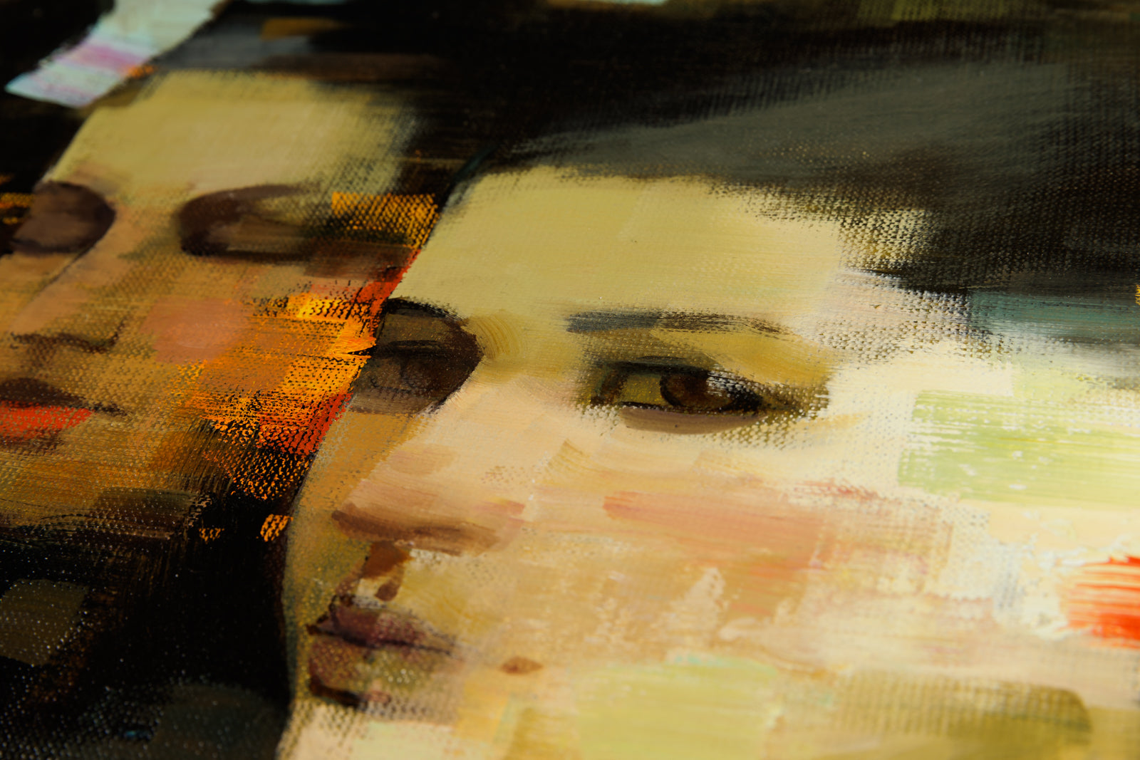 Vitaly Gunaza, "Wake Up In A Dream," detail view, oil on canvas