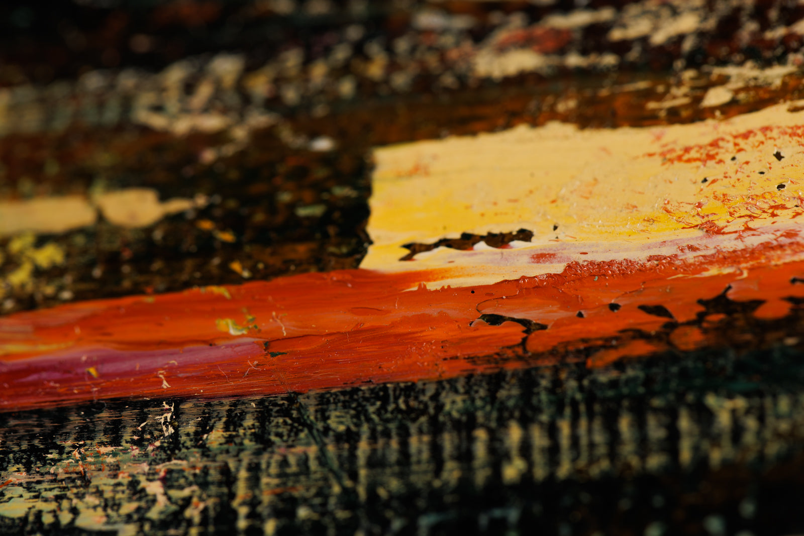 Vitaly Gunaza, "Traces," detail view, oil on mounted linen