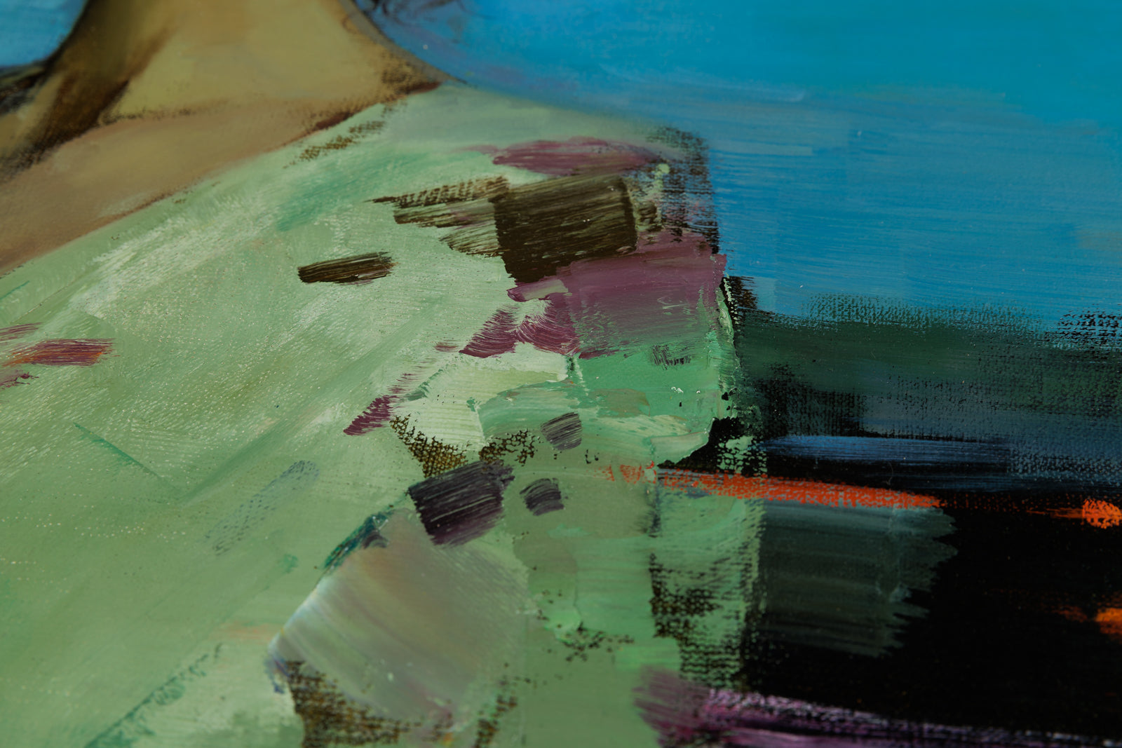 Vitaly Gunaza, "Connection," detail view, oil on canvas