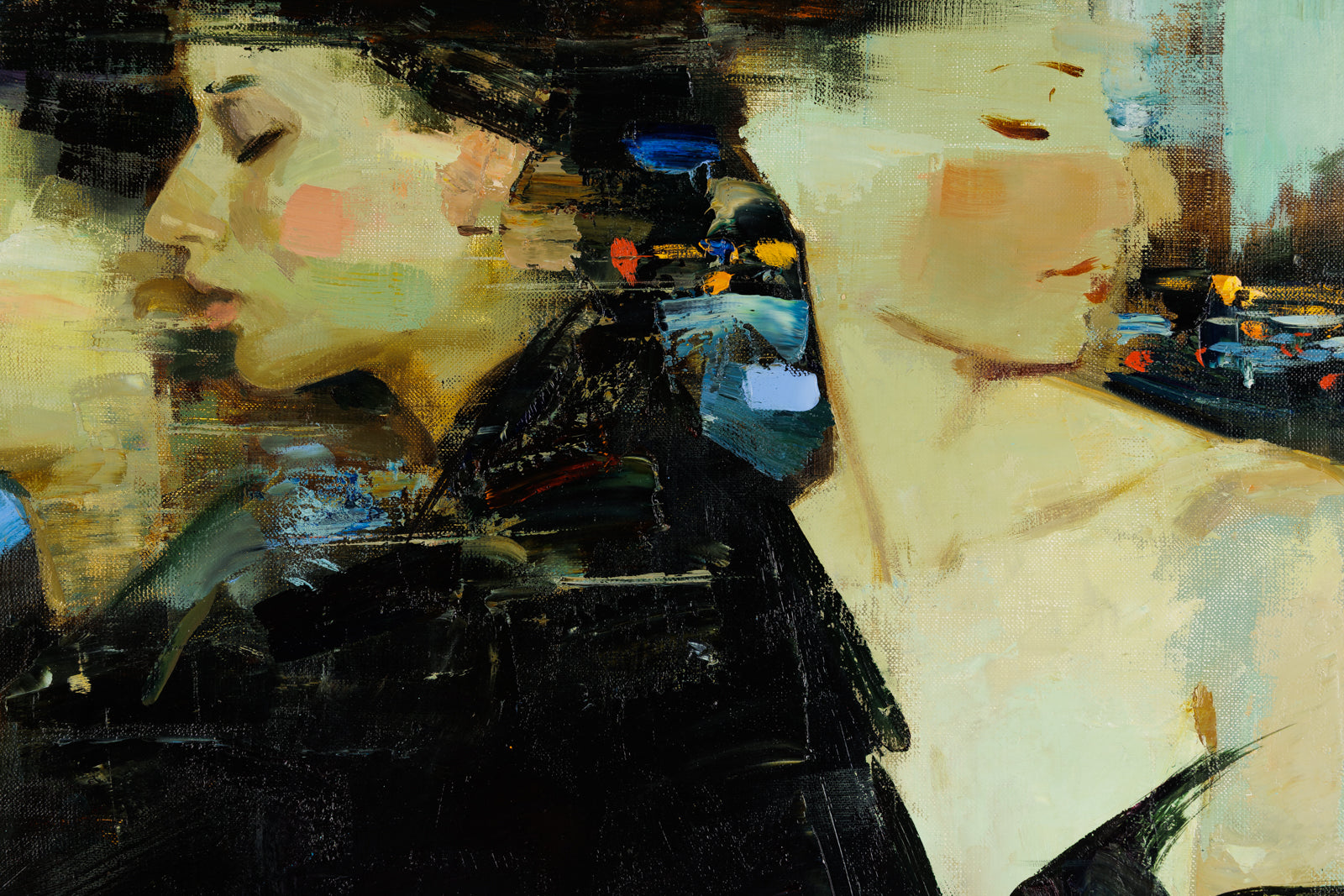 Vitaly Gunaza, "A Dream Within A Dream," detail view, oil on canvas