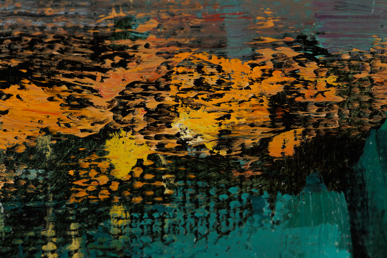 Vitaly Gunaza, "To Be Here," detail view, oil on mounted linen