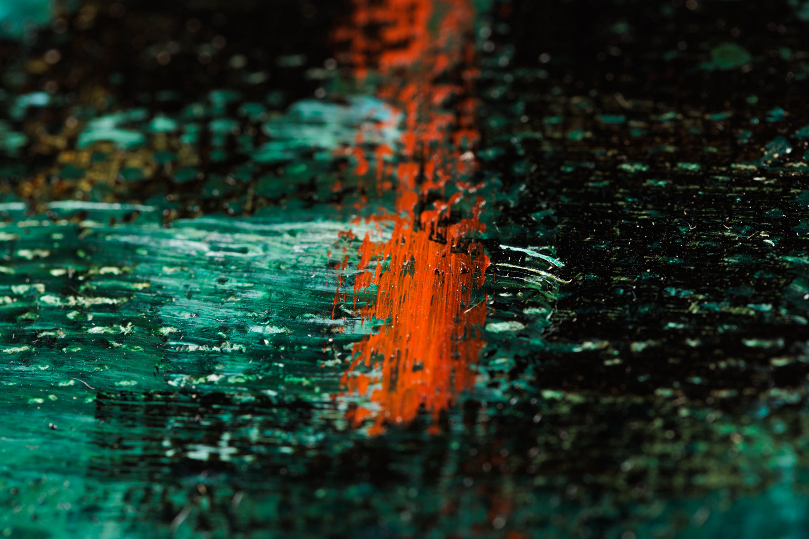 Vitaly Gunaza, "To Be Here," detail view, oil on mounted linen