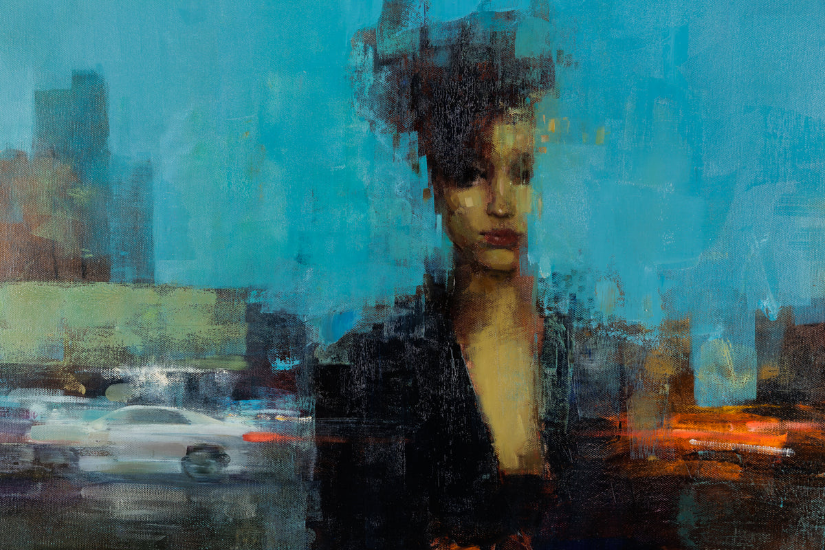 Vitaly Gunaza, "You Are Always Here," detail 1, oil on canvas
