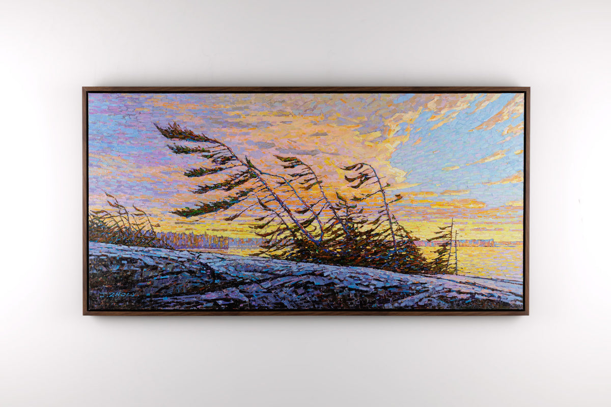Jack Zhou, "Autumn Wind," full view, oil on canvas, 30 x 60 in