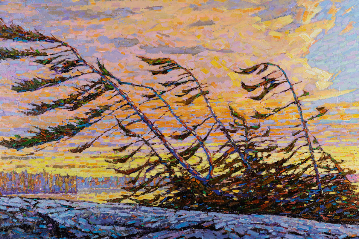 Jack Zhou, "Autumn Wind," detail 1, oil on canvas