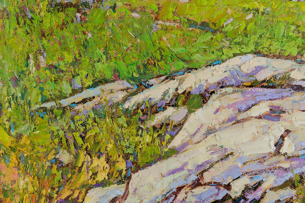 Jack Zhou, "Verdant Silence," detail 1, oil on canvas