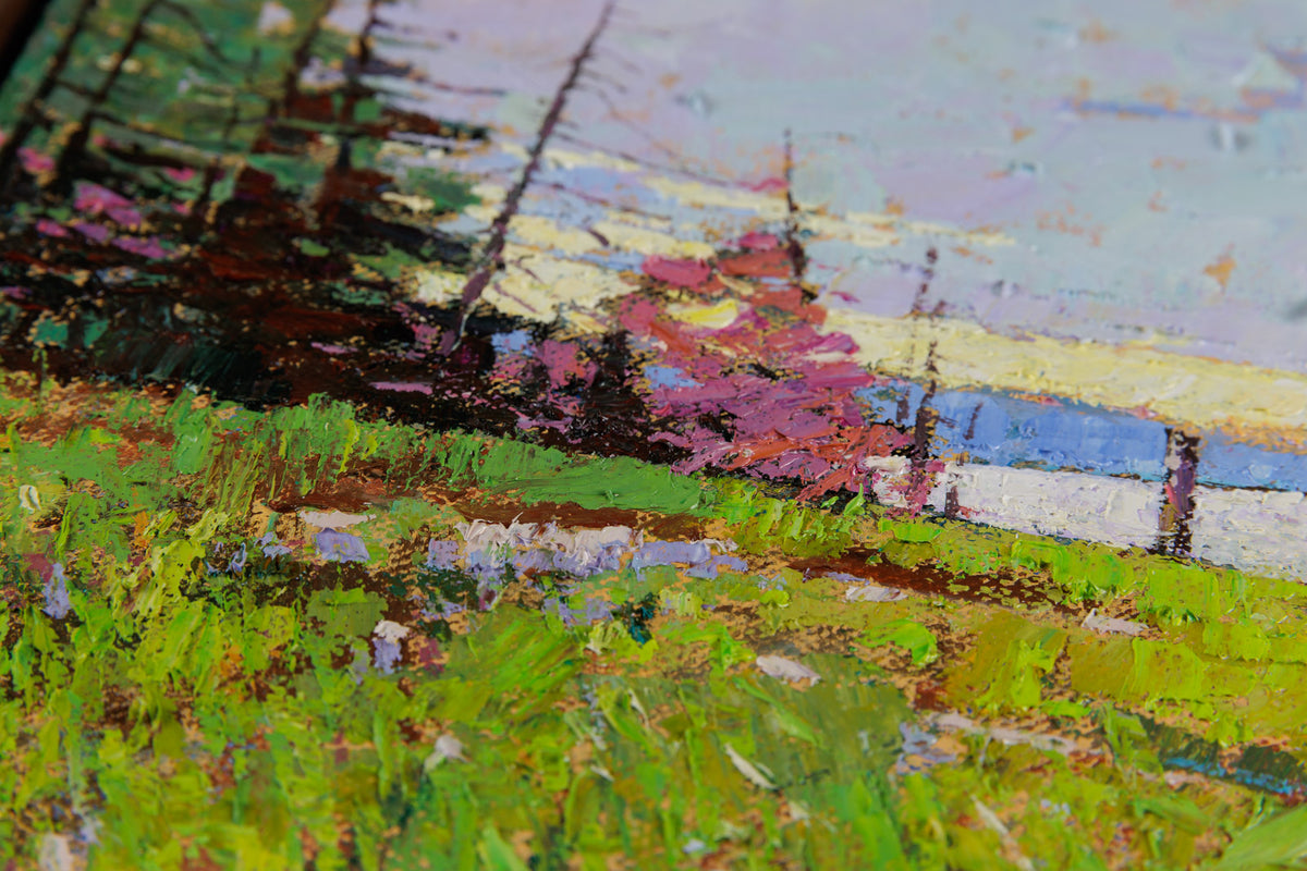 Jack Zhou, "Verdant Silence," detail 2, oil on canvas