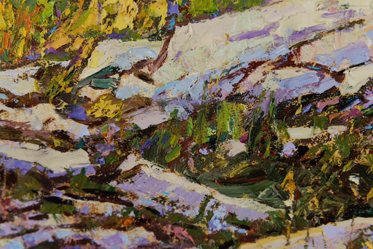 Jack Zhou, "Verdant Silence," detail 3, oil on canvas
