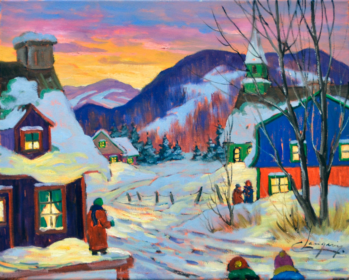 Landscape “Apres Le Souper” by Claude Langevin – oil on canvas.