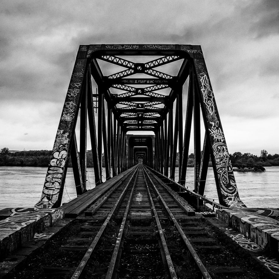Cityscape “Rail Bridge BW” by Ottawa – giclee on paper.