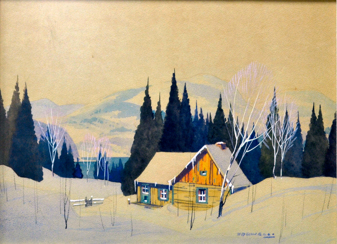 Landscape “Chalet” by Graham Norwell – watercolour on paper.