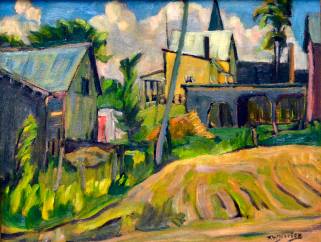 Landscape “Church Steeple La Conception 1954” by Ralph Burton – oil on panel.