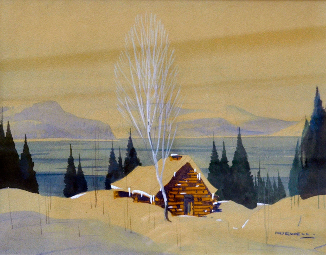 Landscape “Landscape House” by Graham Norwell – watercolour on paper.