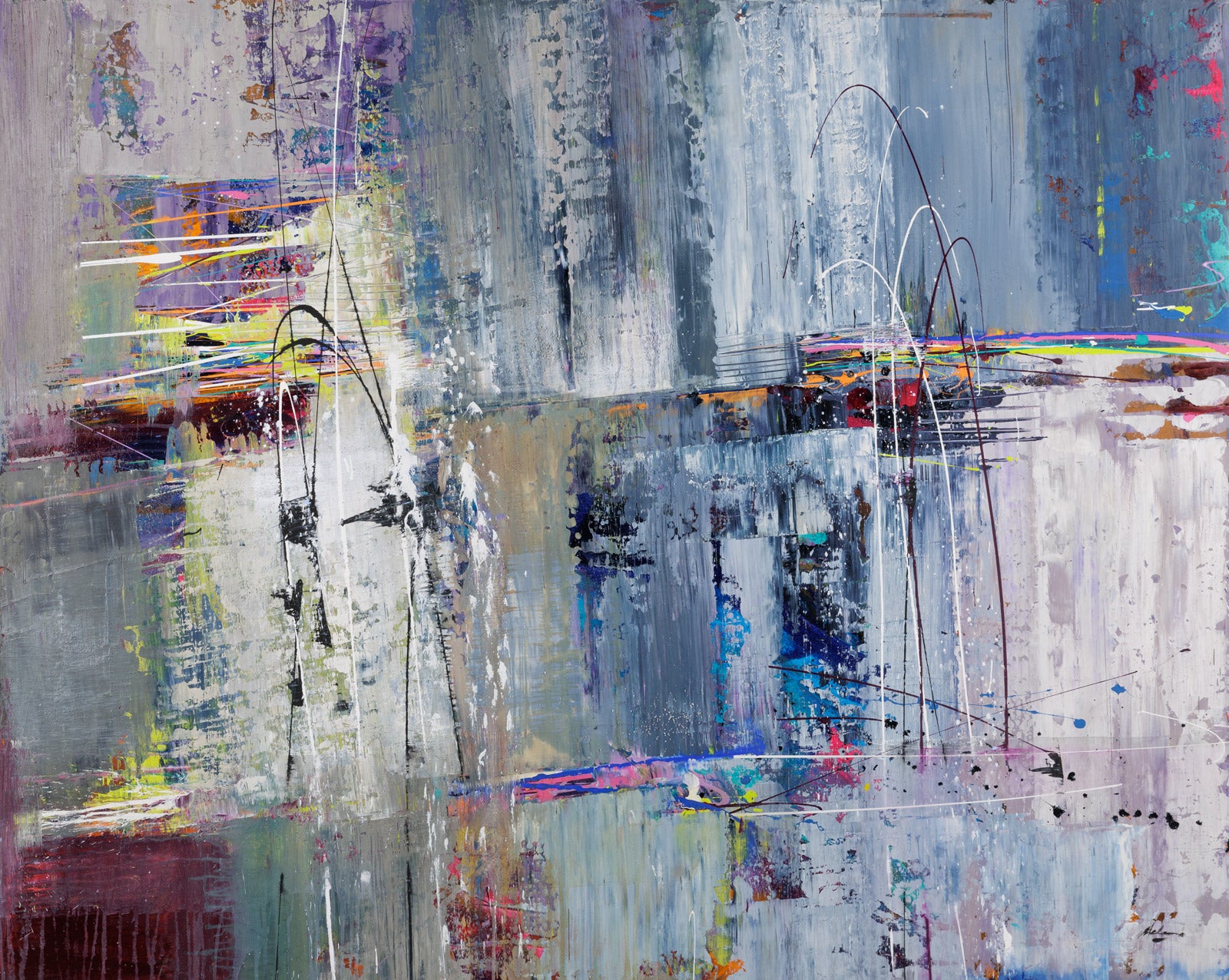 Abstracts “Da Torino” by Pietro Adamo – mixed media on canvas.