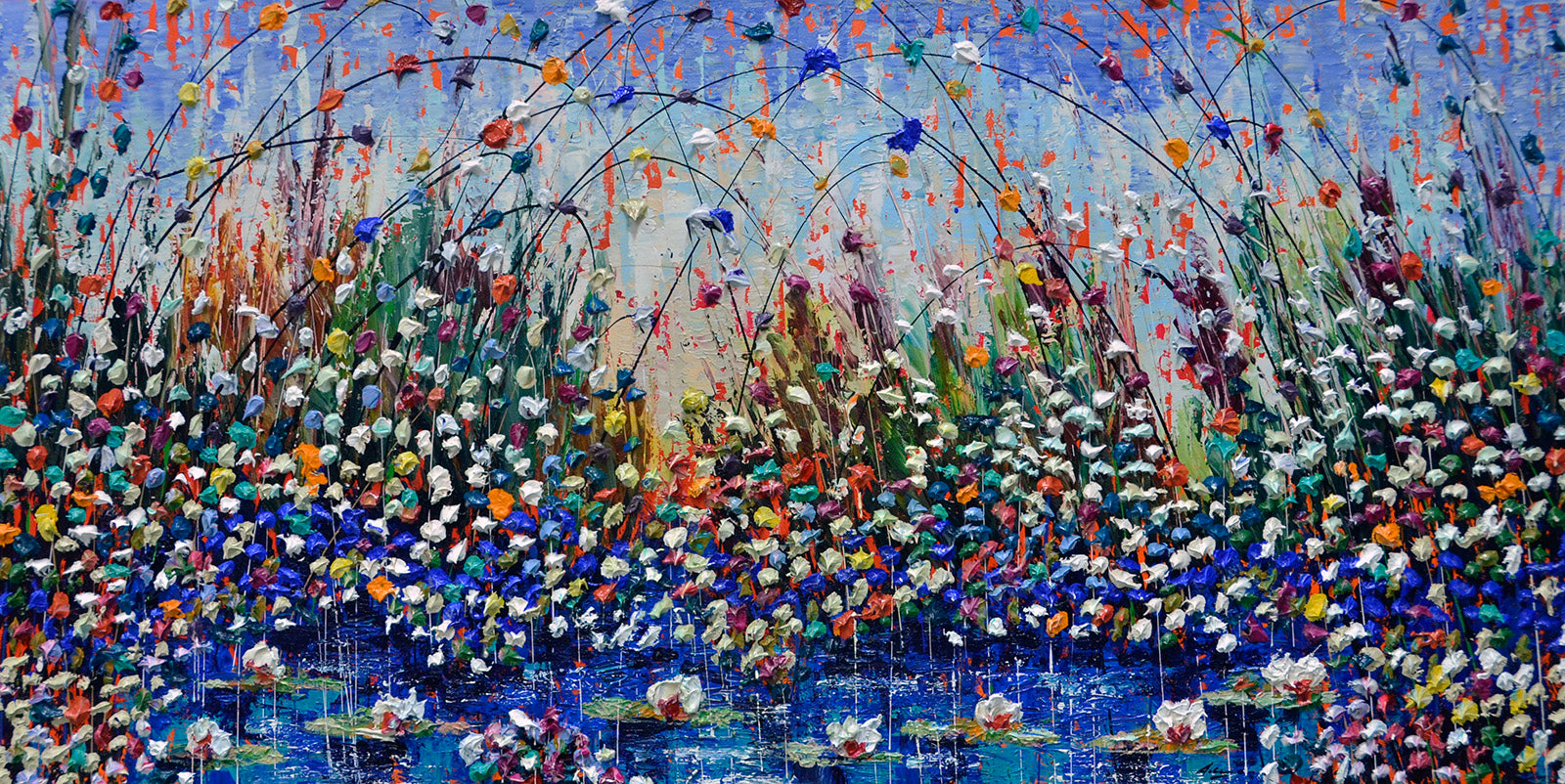 Landscape “Whispering Meadows” by Pietro Adamo – acrylic on canvas.