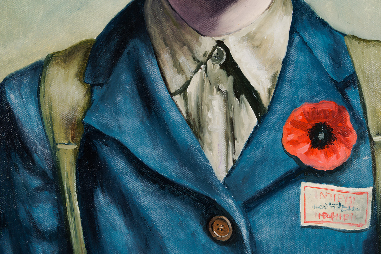 Allen Egan, "The Revolutionary," detail view, Oil on Canvas