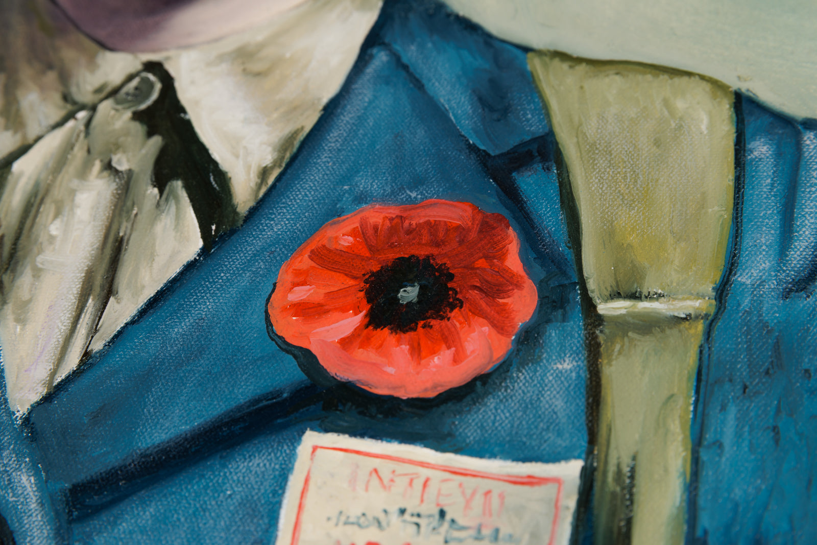 Allen Egan, "The Revolutionary," detail view, Oil on Canvas