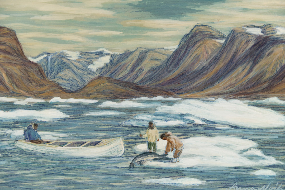 Anna T. Noëh, "Seal Hunting," detail view, oil on panel