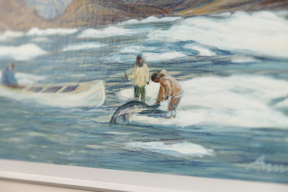 Anna T. Noëh, "Seal Hunting," detail view, oil on panel