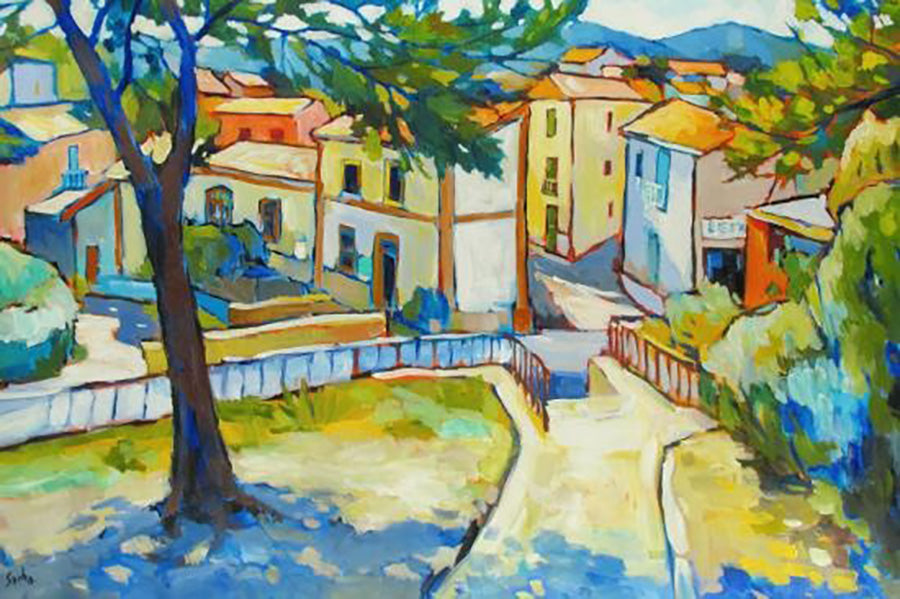 Cityscape “The Old Library” by Sacha Barrette – acrylic on canvas.