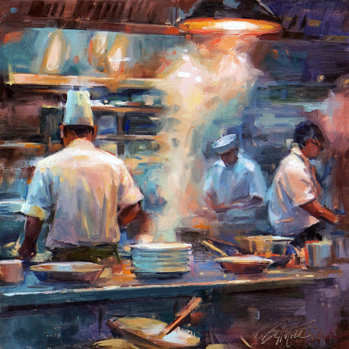 Food & Wine “Cuisson A La Vapeur” by Patricia Bellerose – oil on panel.