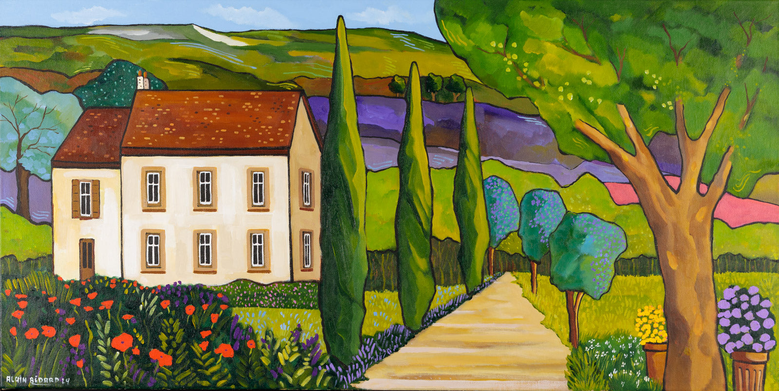 Cityscape “Quelque Coquelicots” by Alain Bedard – acrylic on canvas.