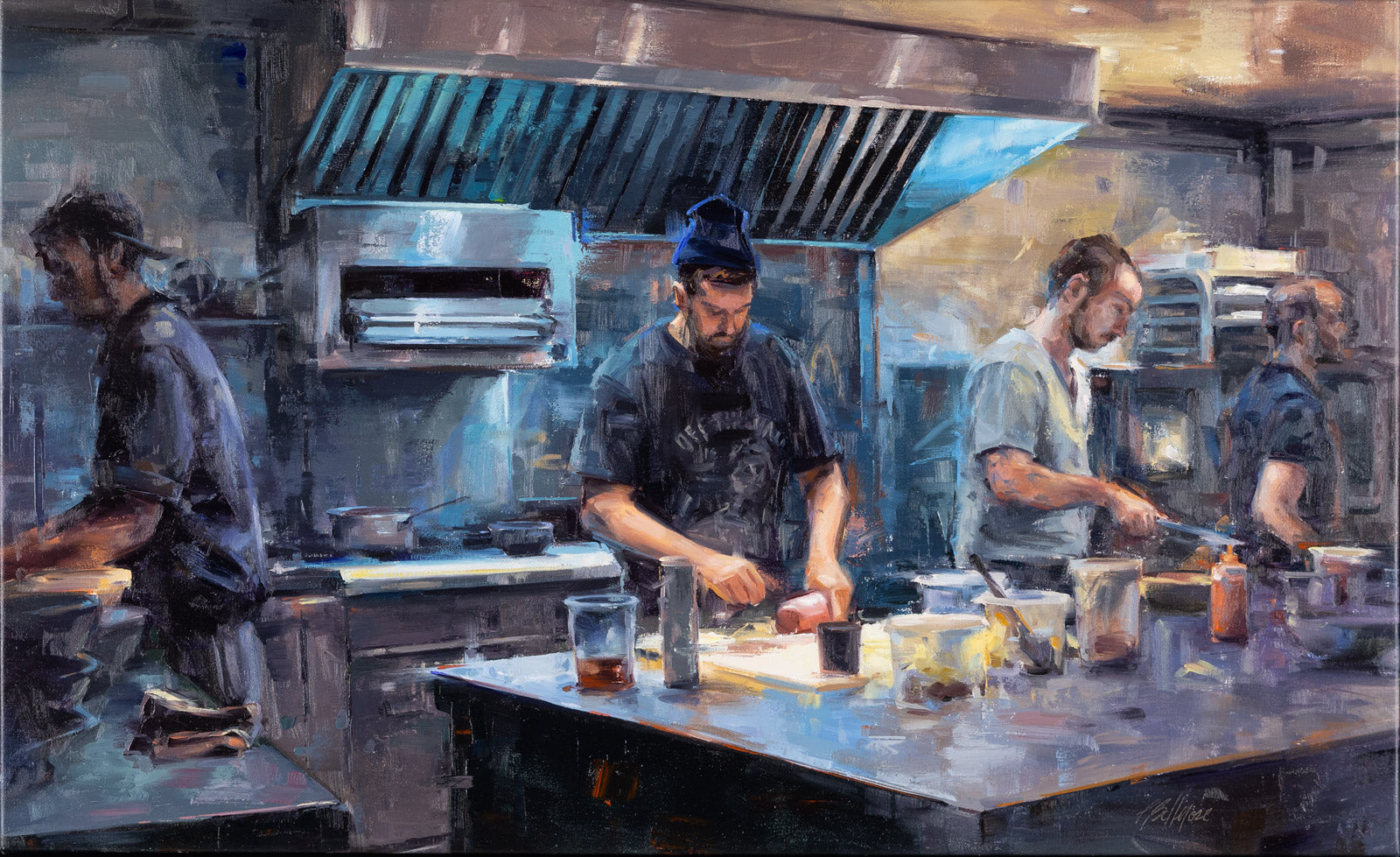 Musical “Le Mousso Restaurant” by Patricia Bellerose – oil on canvas.