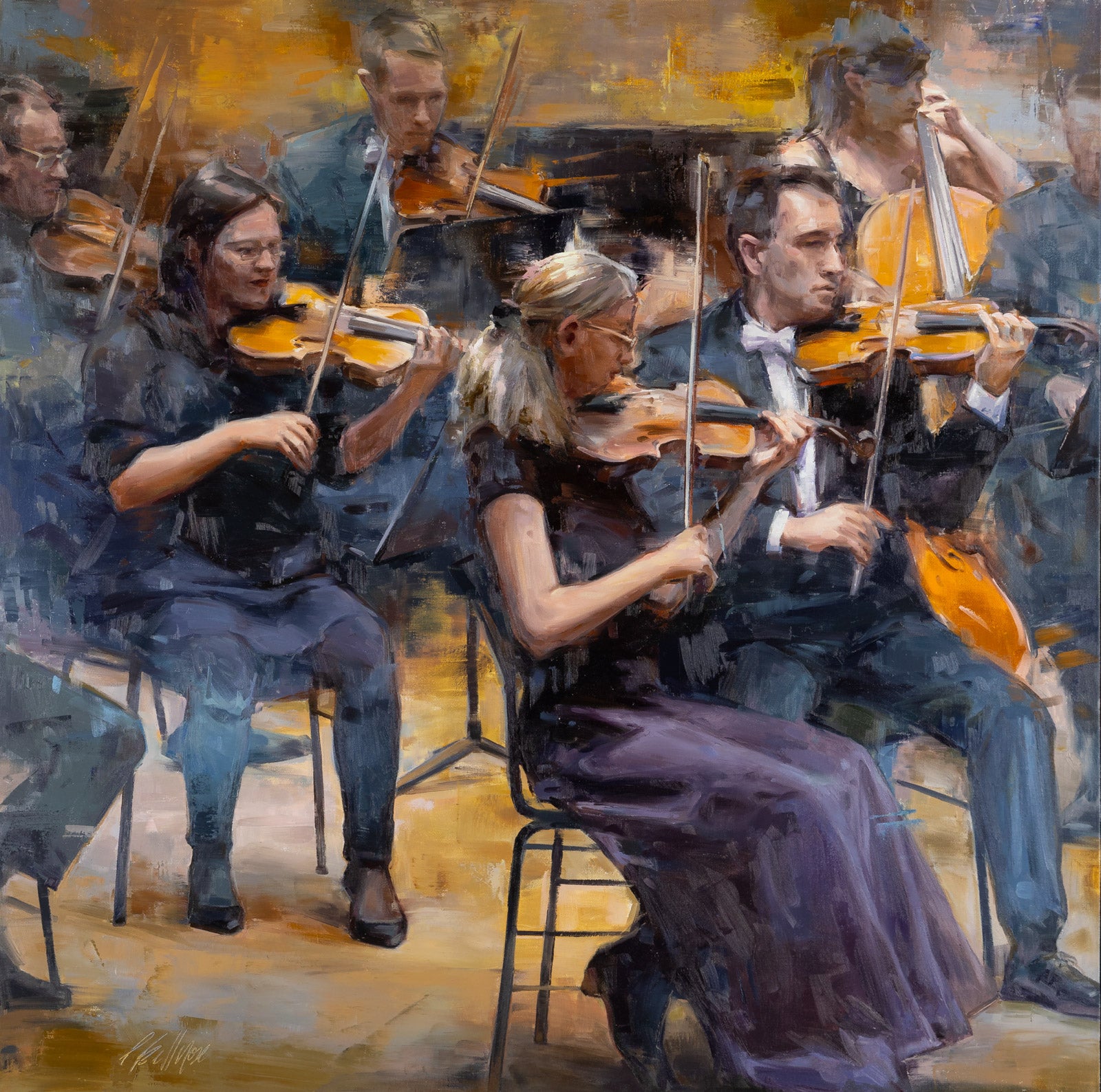 Musical “Bach, Brandenburg C. No3” by Patricia Bellerose – oil on canvas.