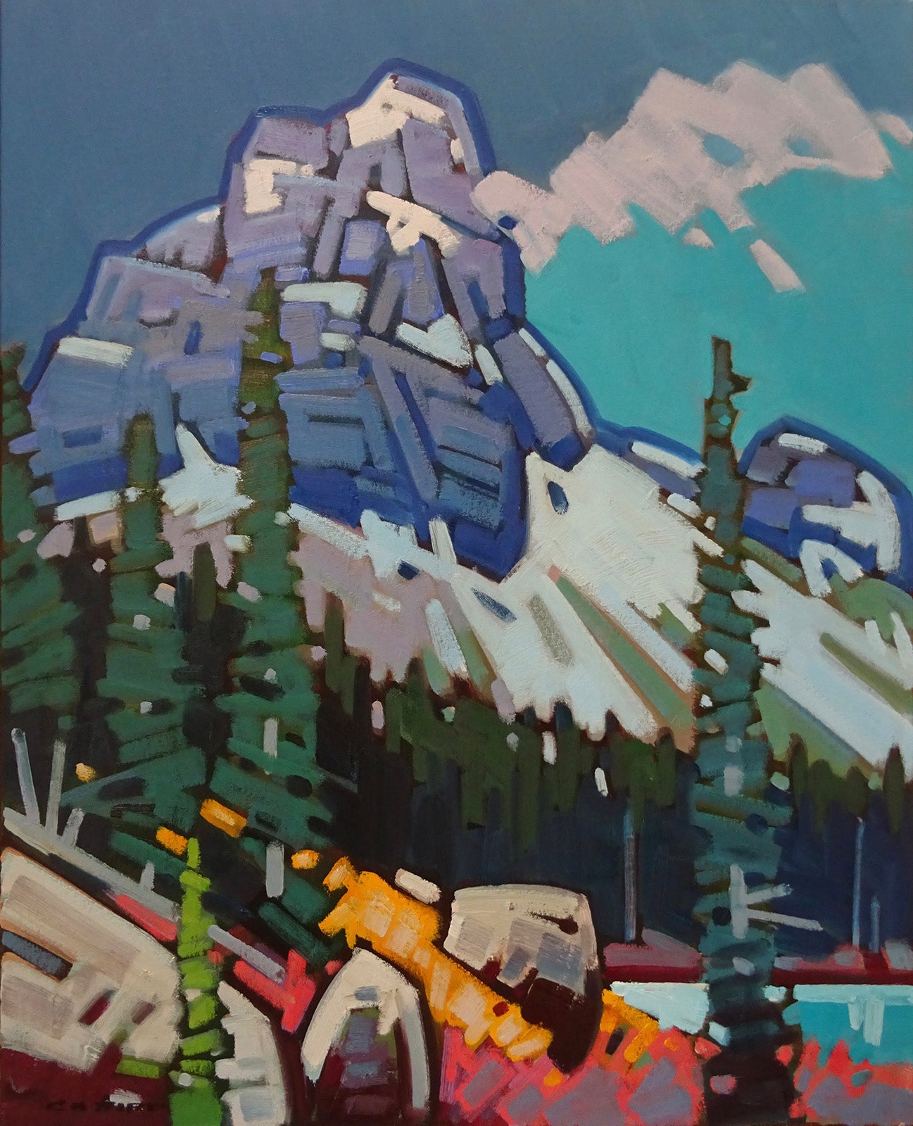Landscape “Cloud Drift Off Cathedral” by Cameron Bird – oil on canvas.