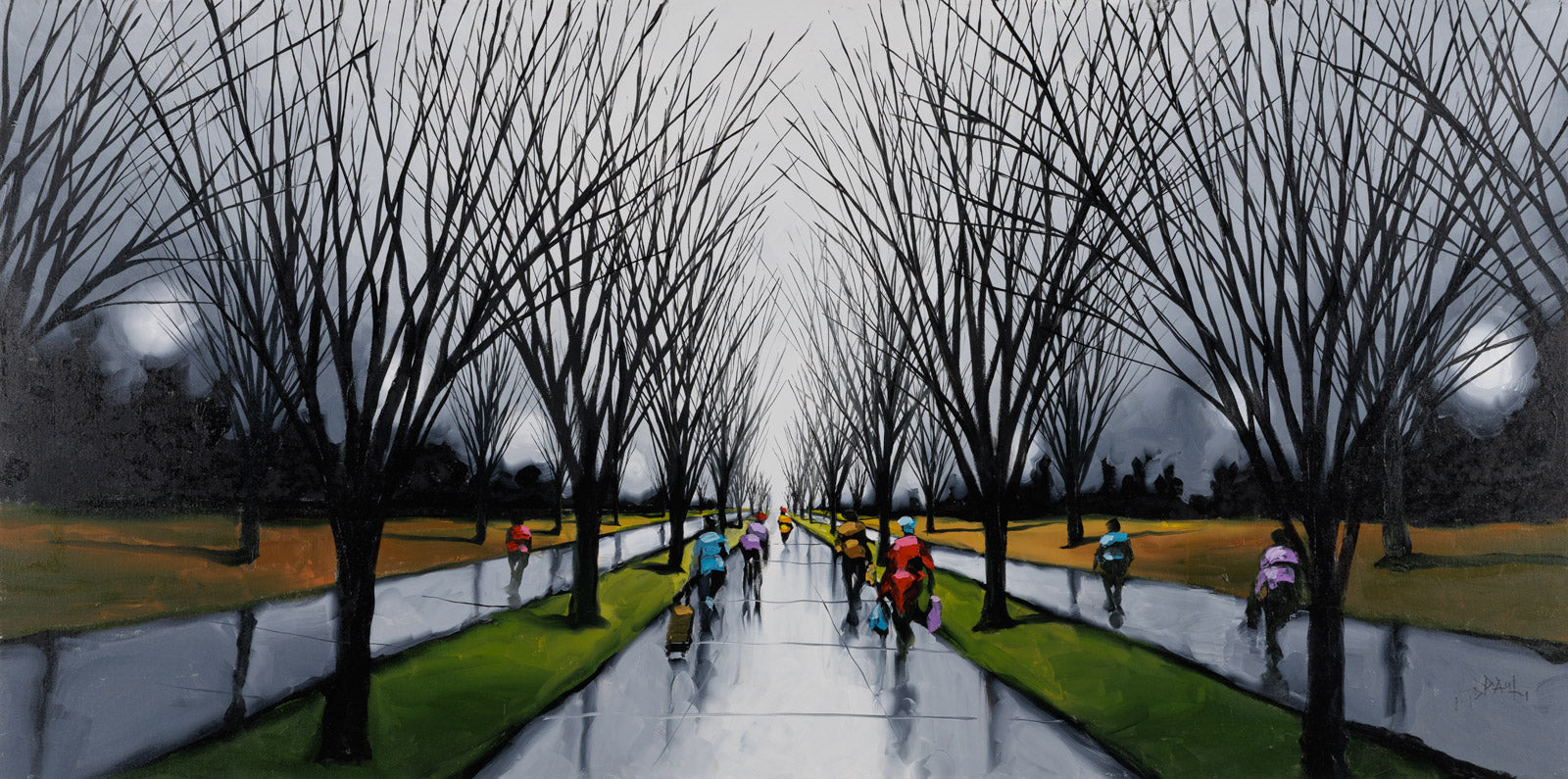 Cityscape “Park Boulevard #2609” by Harold Braul – acrylic on canvas.
