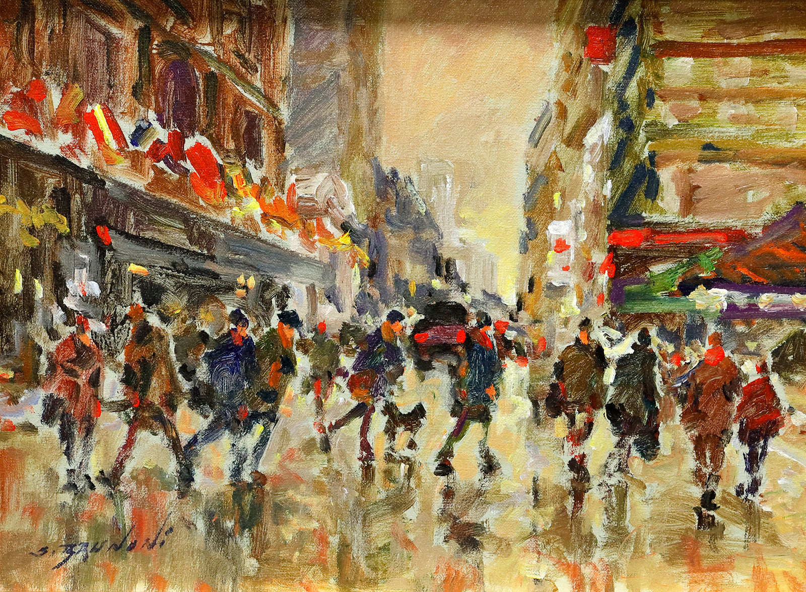 Cityscape “Montreal Sherbrooke East” by Serge Brunoni – oil on canvas.