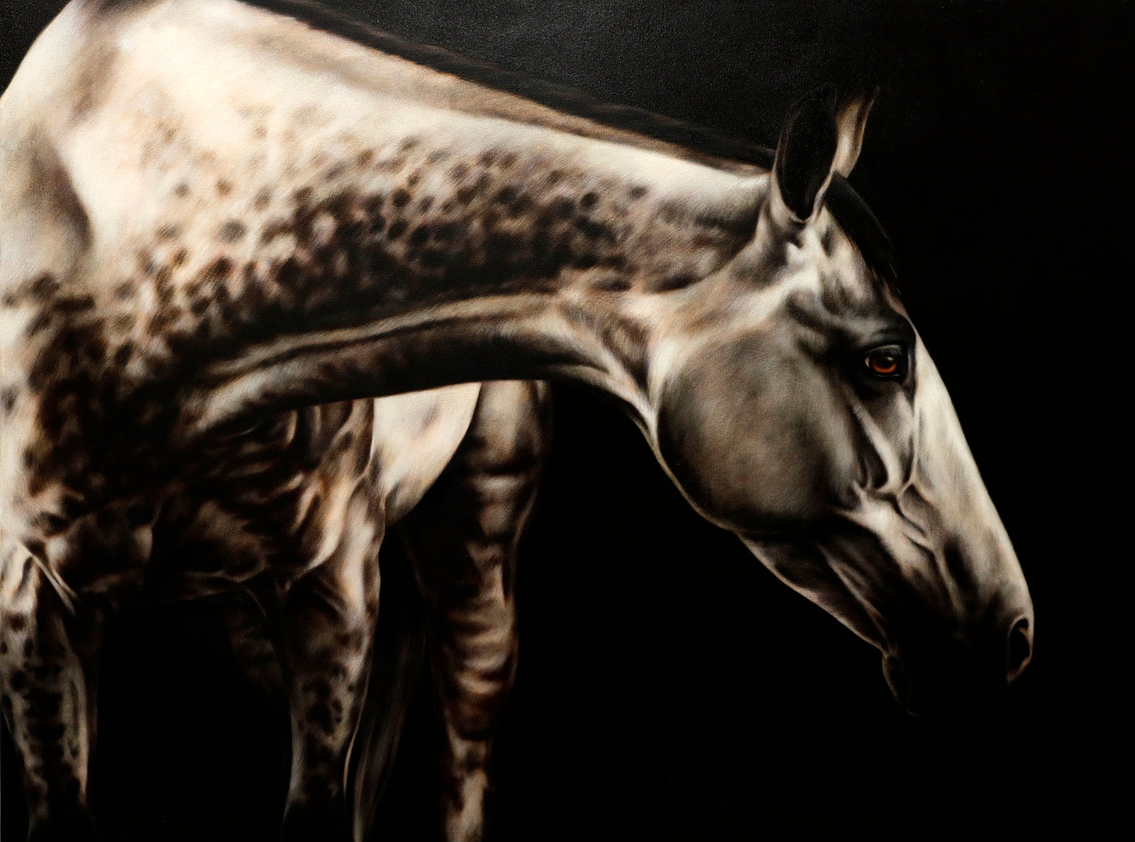 Animals “Svadilfari” by Eloise Brodeur – oil on canvas.