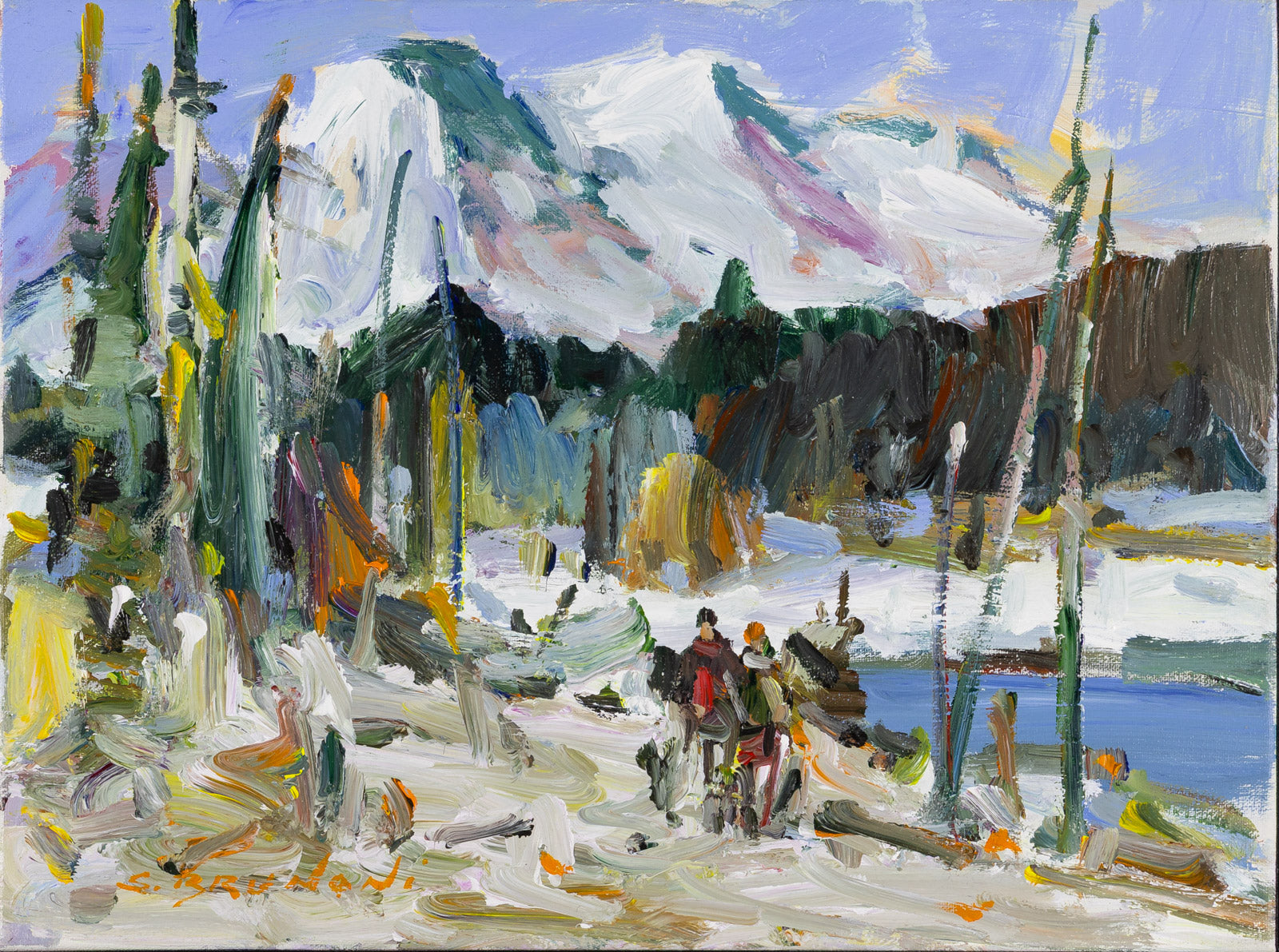Landscape “Face Aux Rockies” by Serge Brunoni – oil on canvas.