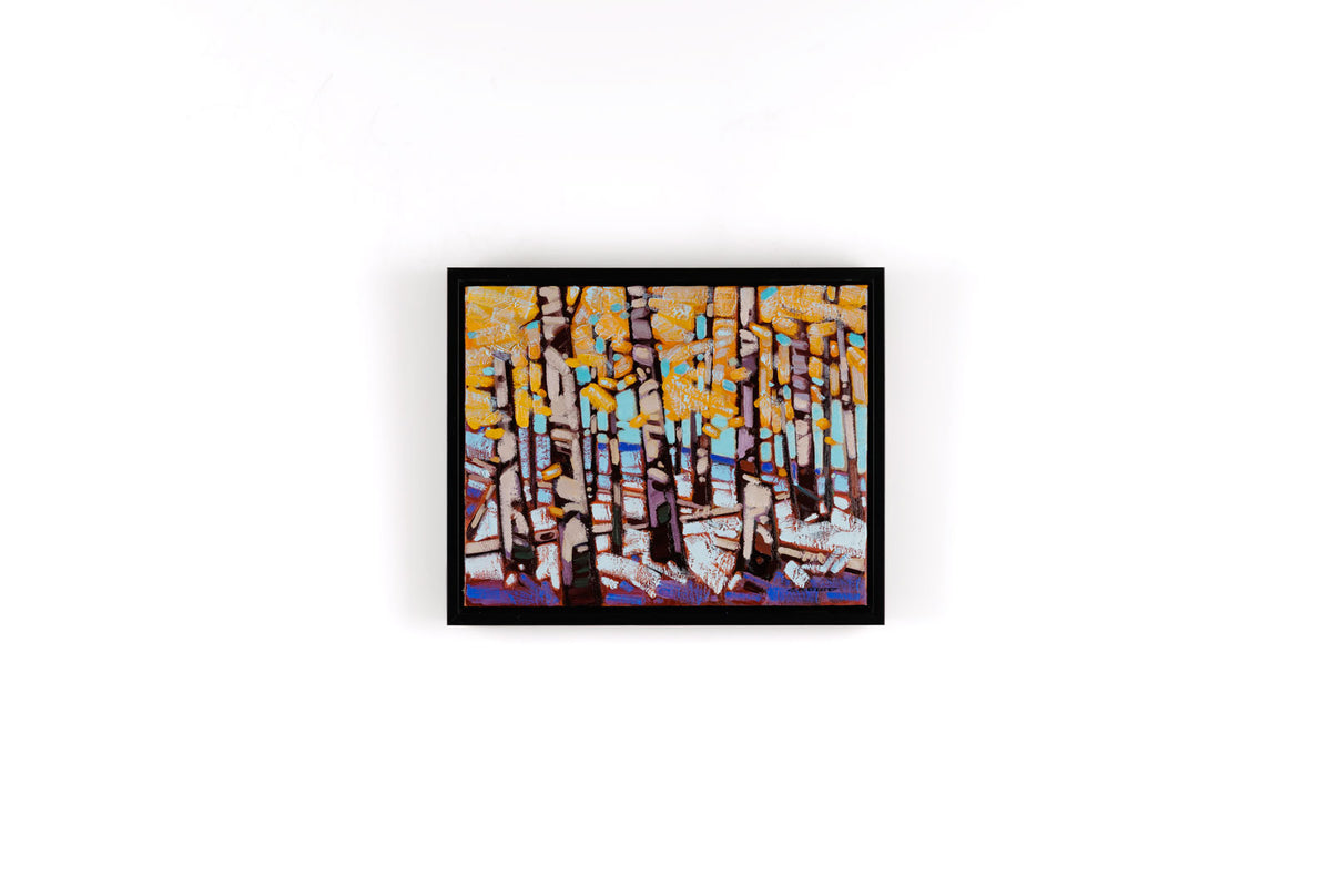 Cameron Bird, "Aspen Grove," full view, oil on canvas, 16 x 20 in
