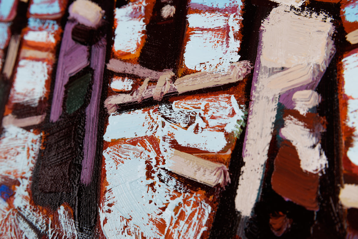 Cameron Bird, "Aspen Grove," detail 2, oil on canvas