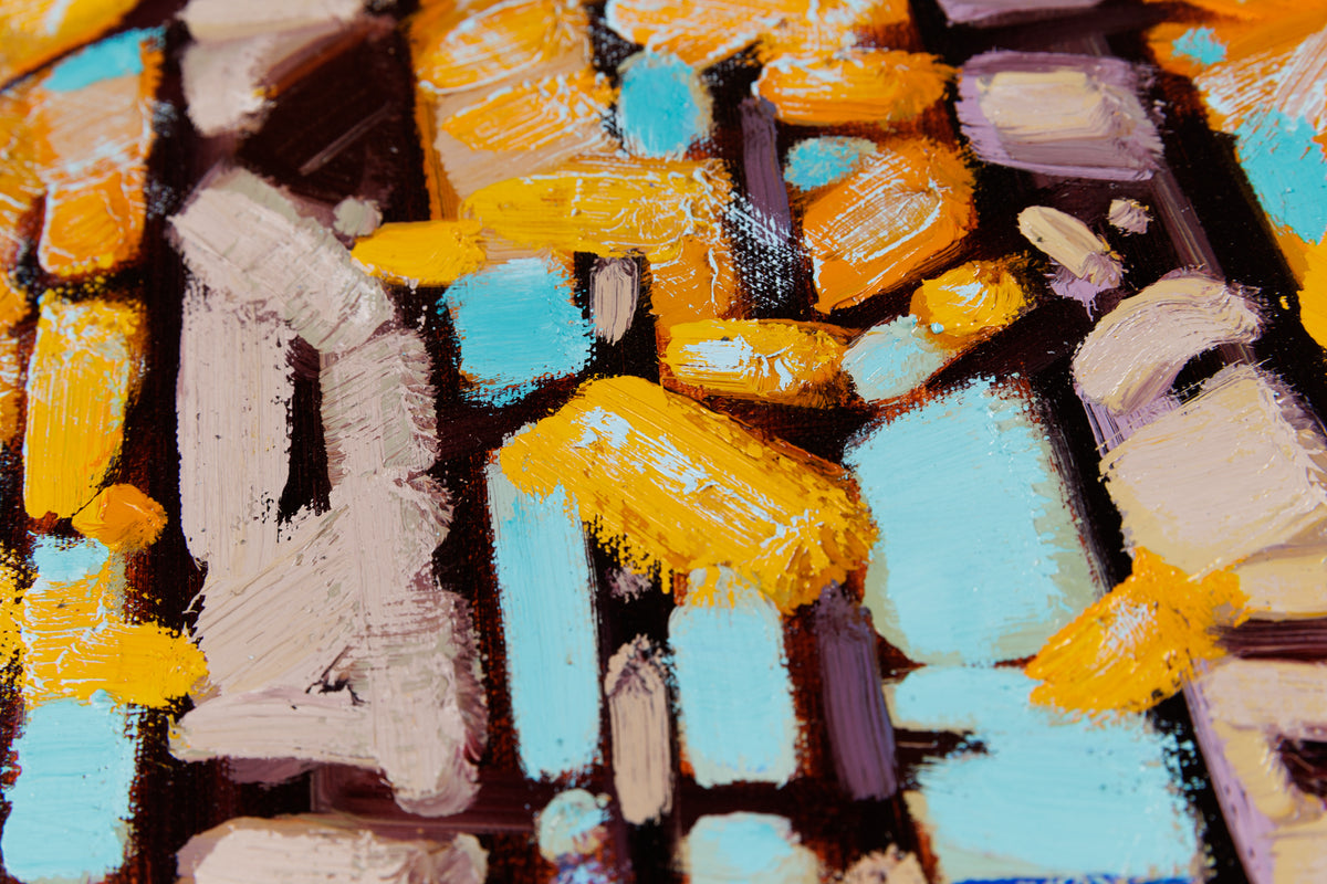 Cameron Bird, "Aspen Grove," detail 3, oil on canvas