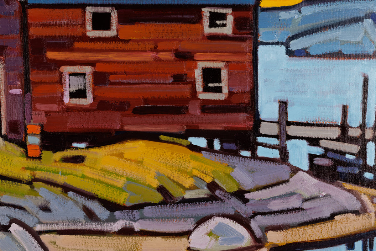 Cameron Bird, "Quiet Mornings Lunenburg," full view, oil on canvas, 24 x 30 in