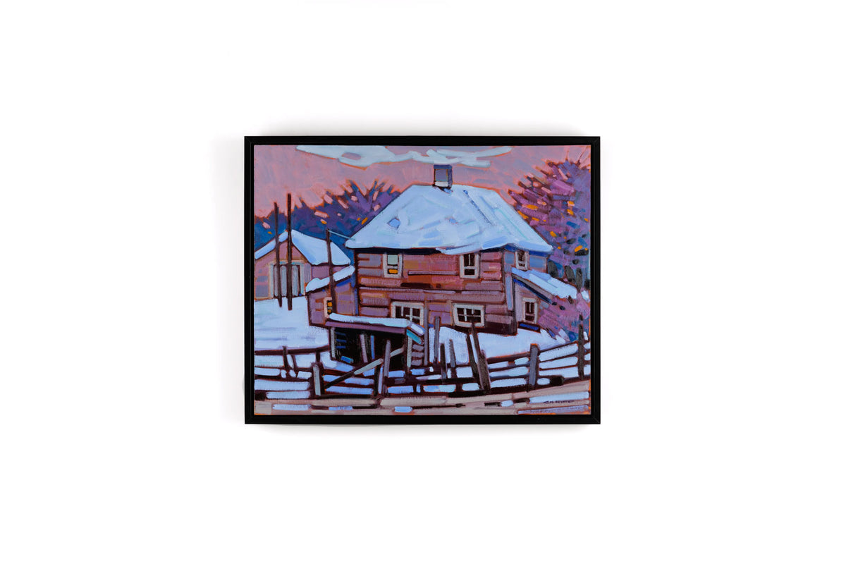 Cameron Bird, "Winter Morning At Horsefly BC," full view, oil on canvas, 24 x 30 in