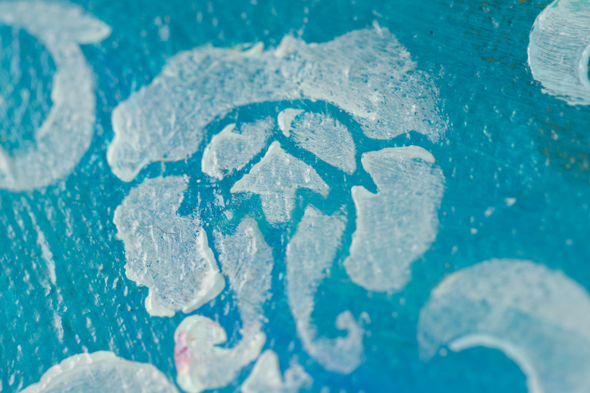 Cynthia Gatien, "There You Are," detail view, acrylic on canvas