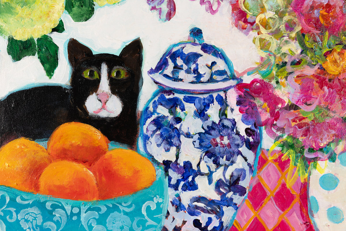 Cynthia Gatien, "There You Are," detail view, acrylic on canvas