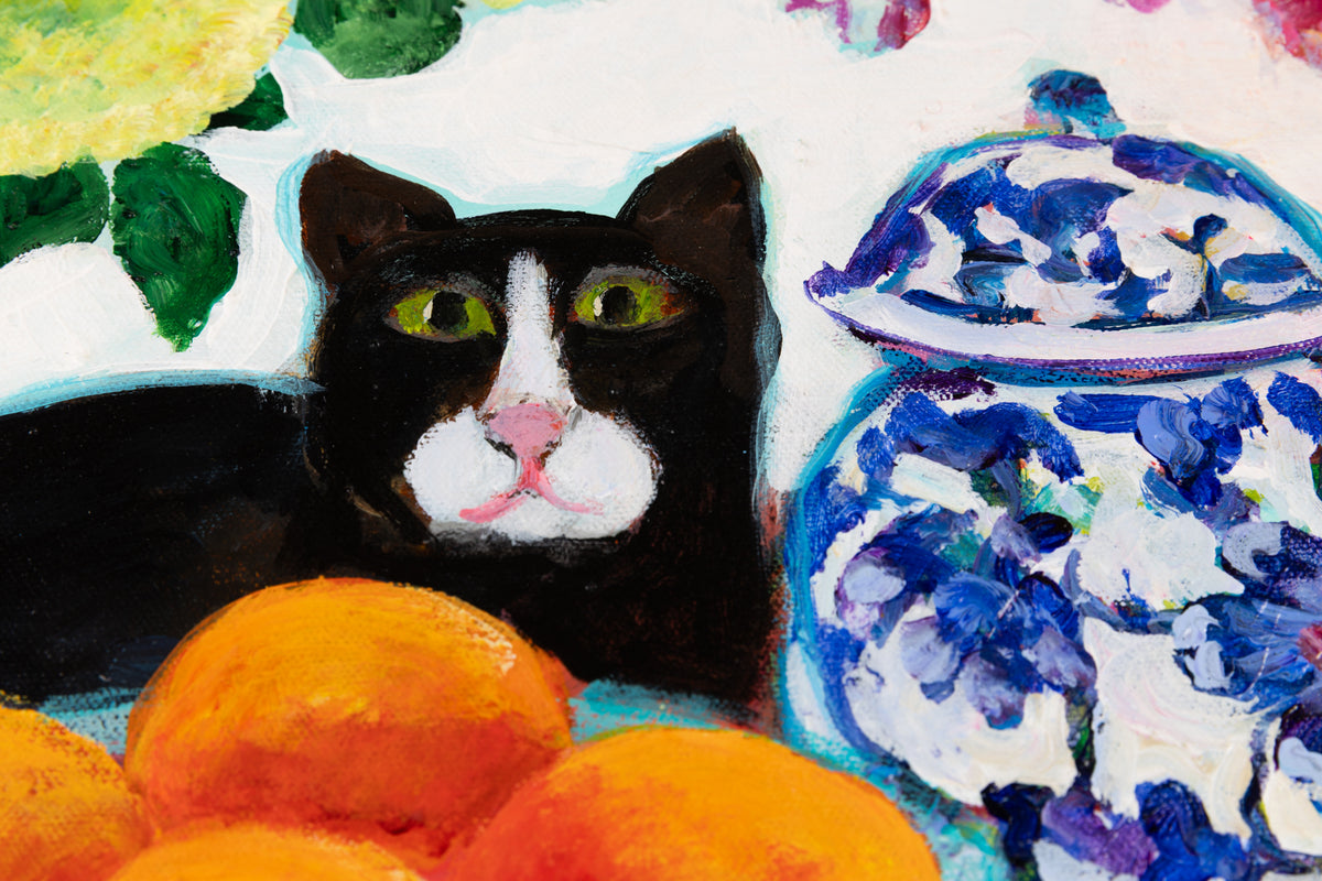 Cynthia Gatien, "There You Are," detail view, acrylic on canvas