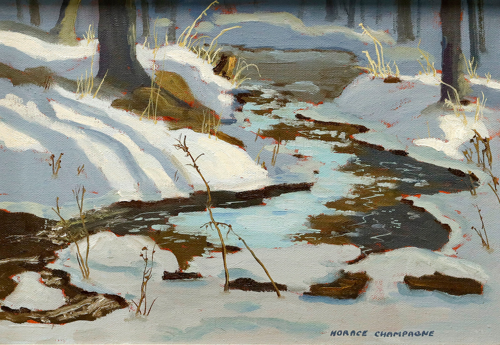 Landscape “Beaute Dans La Foret Gatineau Quebec” by Horace Champagne – oil on panel.