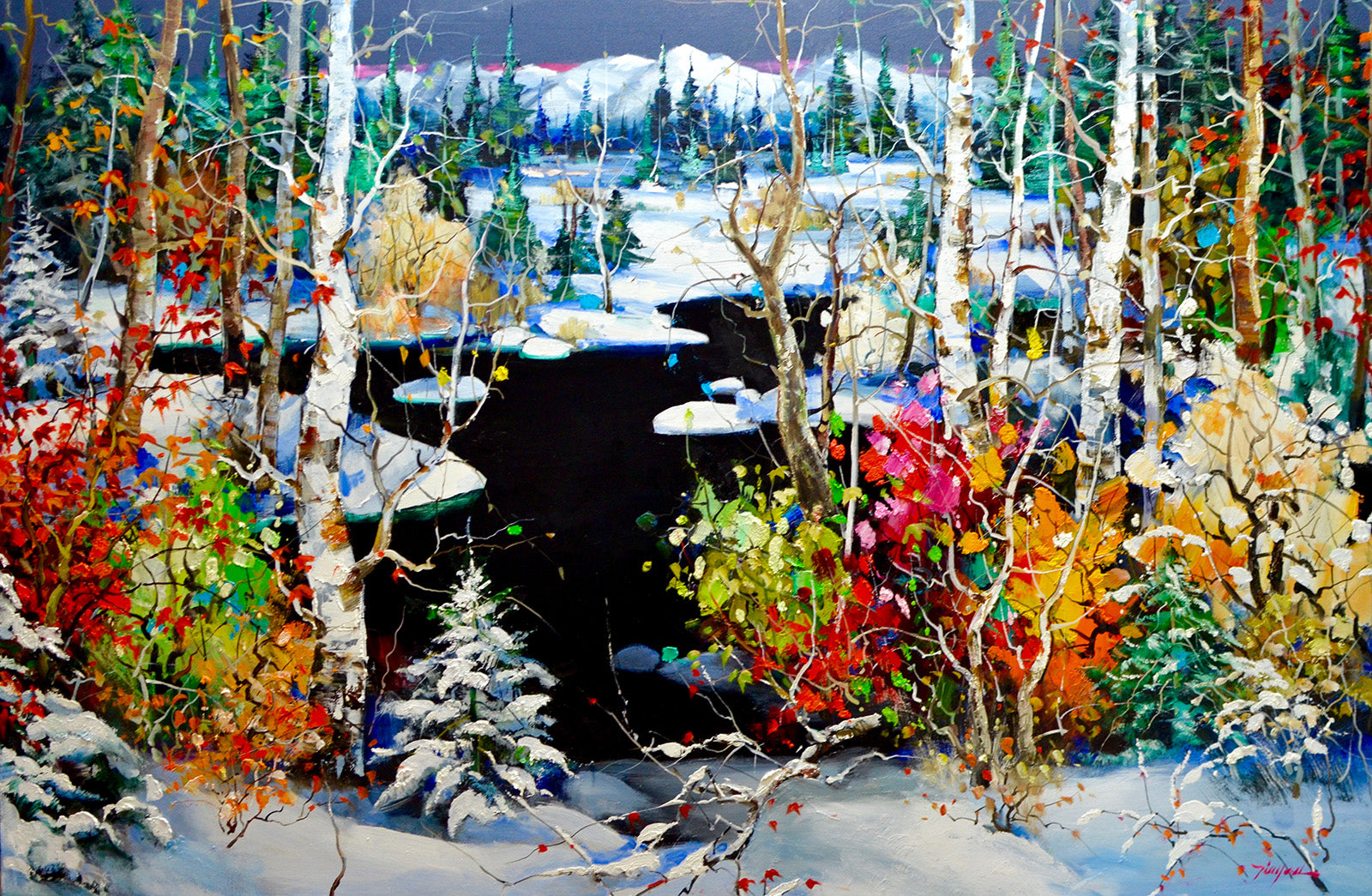 Landscape “The Sound Of Silence” by Tin Yan Chan – oil on canvas.