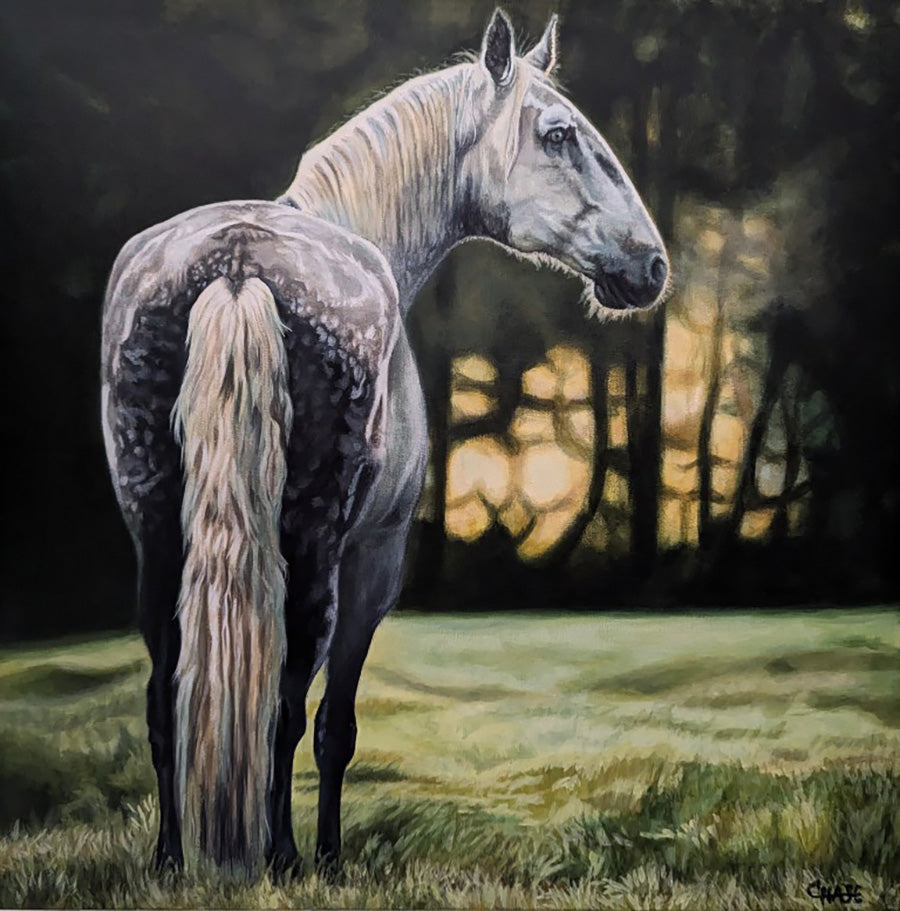 Animals “Quiet Reflection” by Kim Chase – acrylic on canvas.