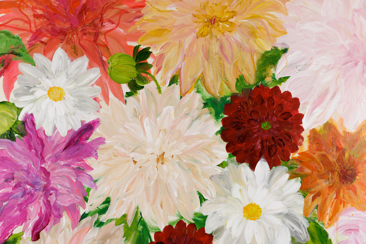 Caroline Koyman, "Cafe Au Lait," detail 1, acrylic on canvas