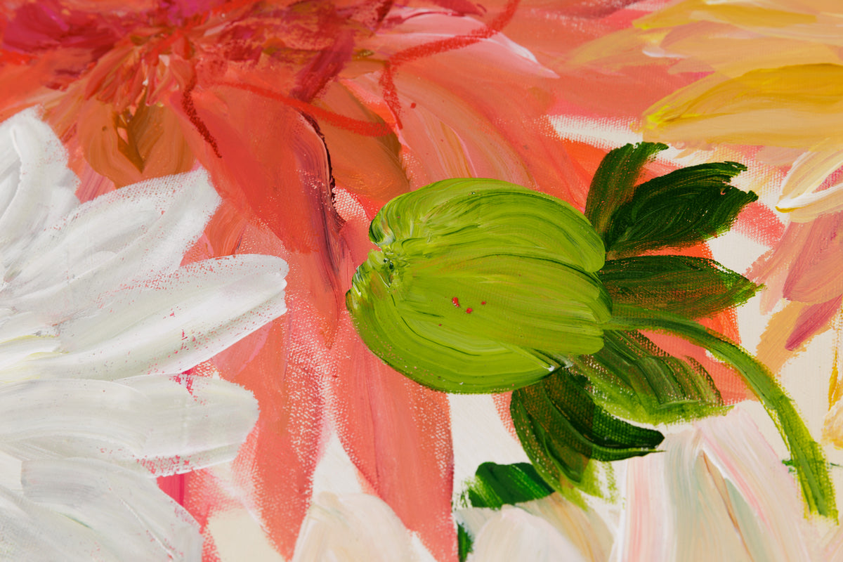 Caroline Koyman, "Cafe Au Lait," detail 3, acrylic on canvas