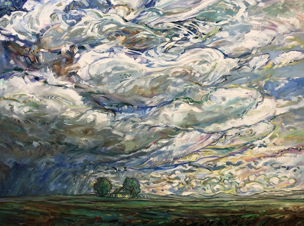 Landscape “Summer Rains” by Steve Coffey – oil on canvas.